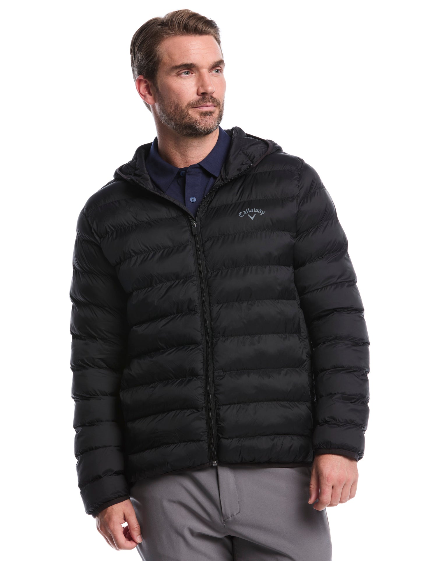 Mens Faux Down Puffer (Caviar)