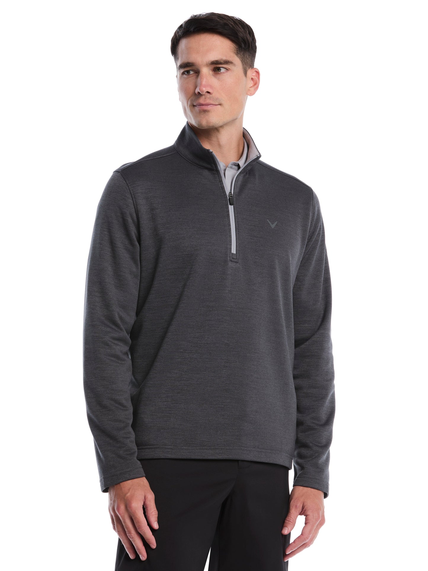 Fleece 1/4 Zip Golf Base Layer (Black Heather)