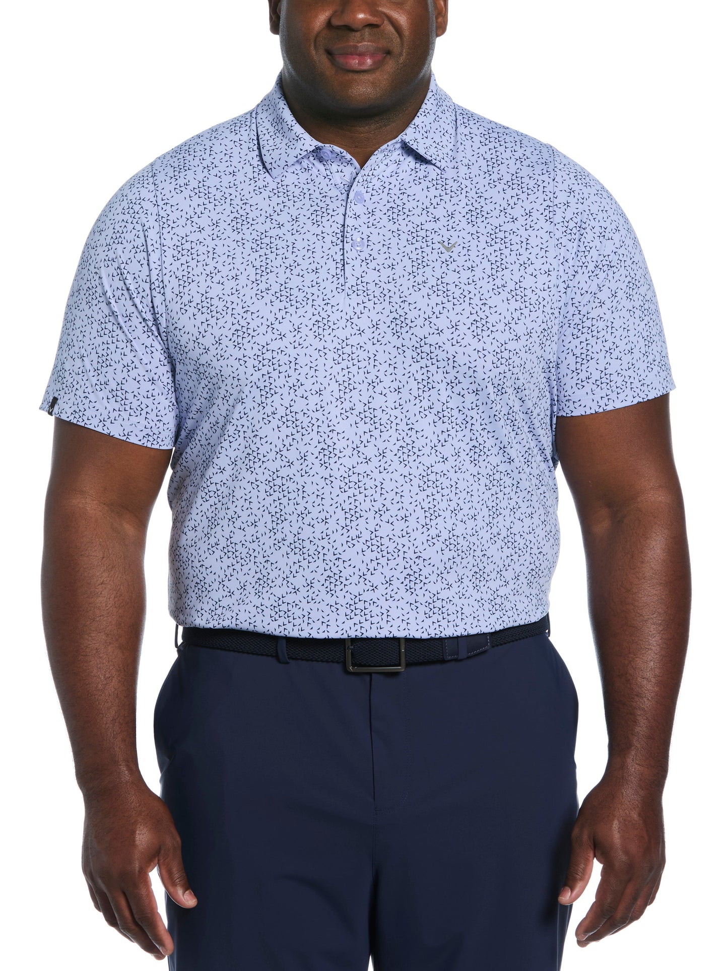 Big & Tall Chevron Print Golf Polo (Spring Lavender) 