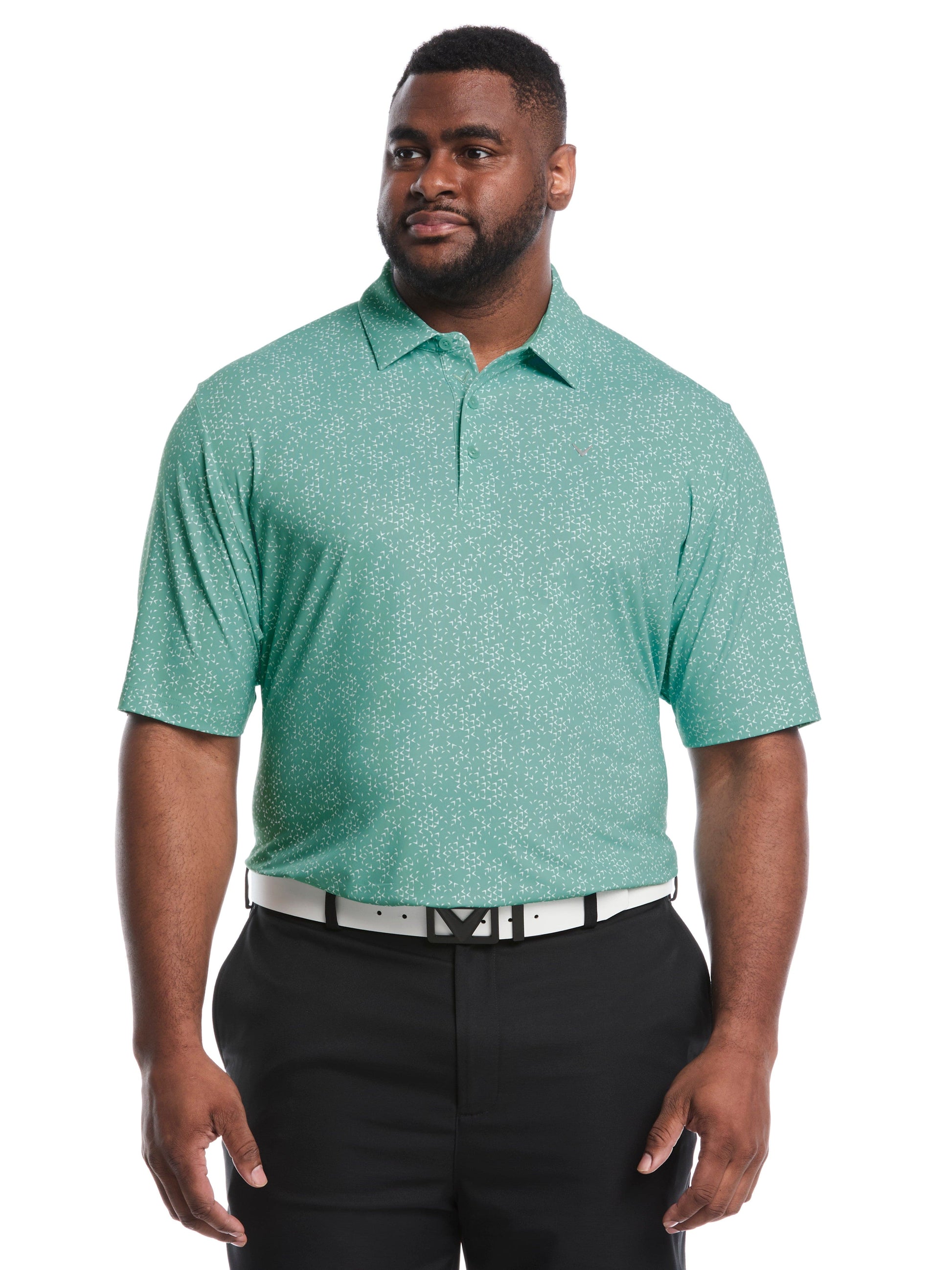 Big & Tall Chevron Print Golf Polo (Spring Lavender) 