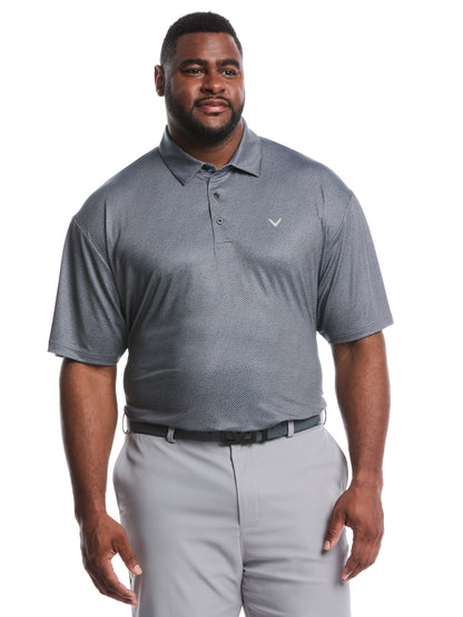 Big & Tall Heather Geo Print Golf Polo (Peacoat) 
