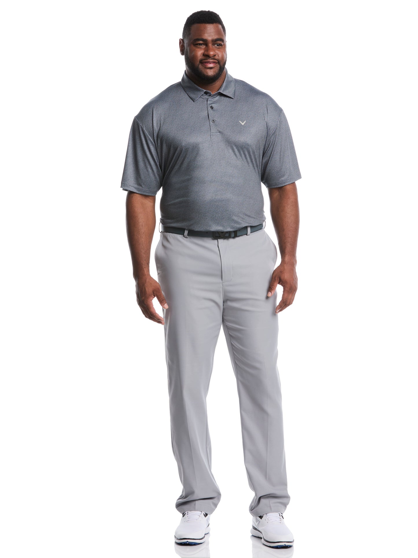 Callaway Big & Tall Heather Geo Print Golf Polo