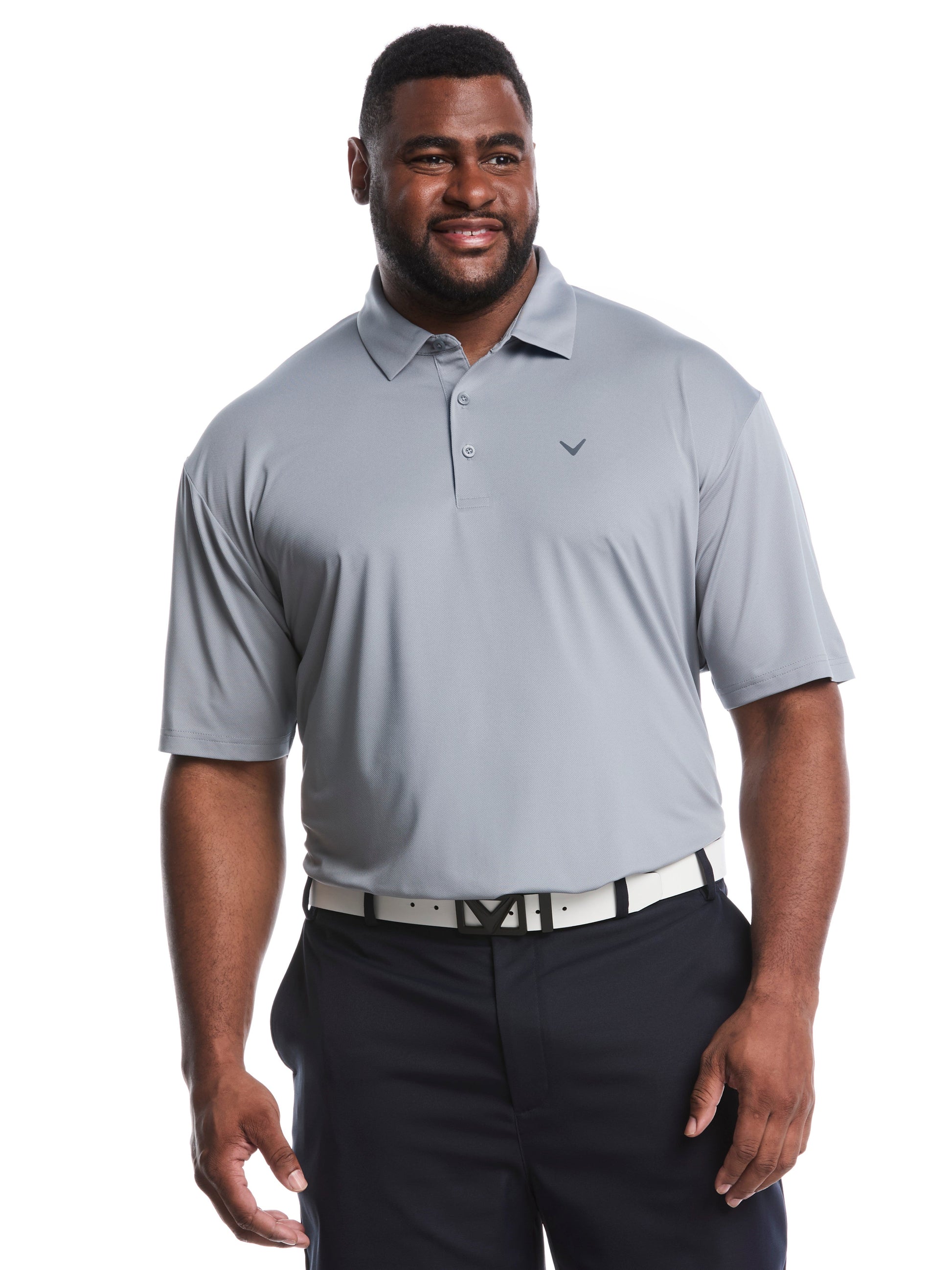Big & Tall Micro Hex Solid Golf Polo-Polos-Callaway