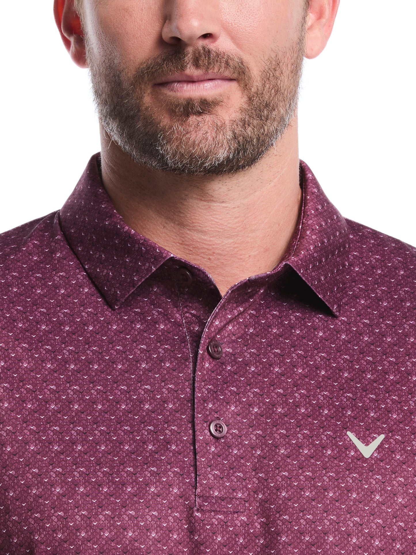 Callaway Mens Chevron Print Golf Polo Shirt