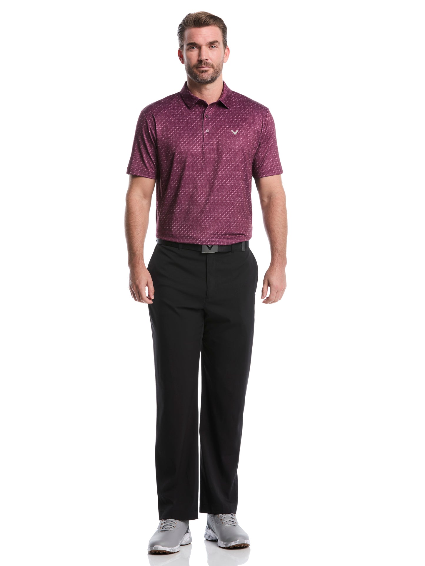 Callaway Mens Chevron Print Golf Polo Shirt
