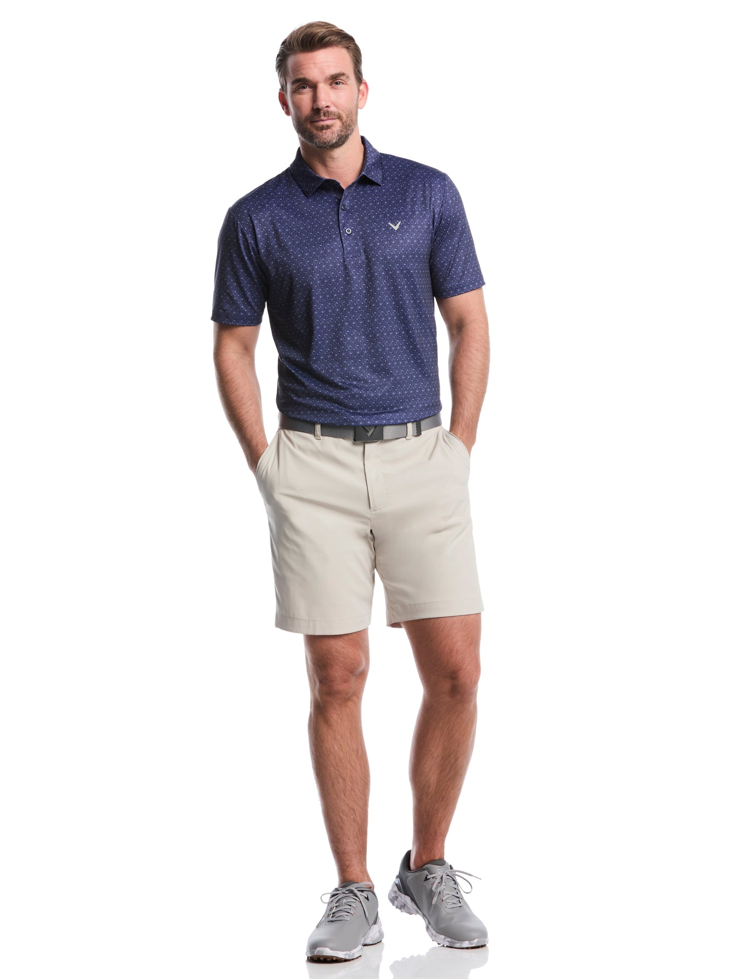 Callaway Mens Chevron Print Golf Polo Shirt