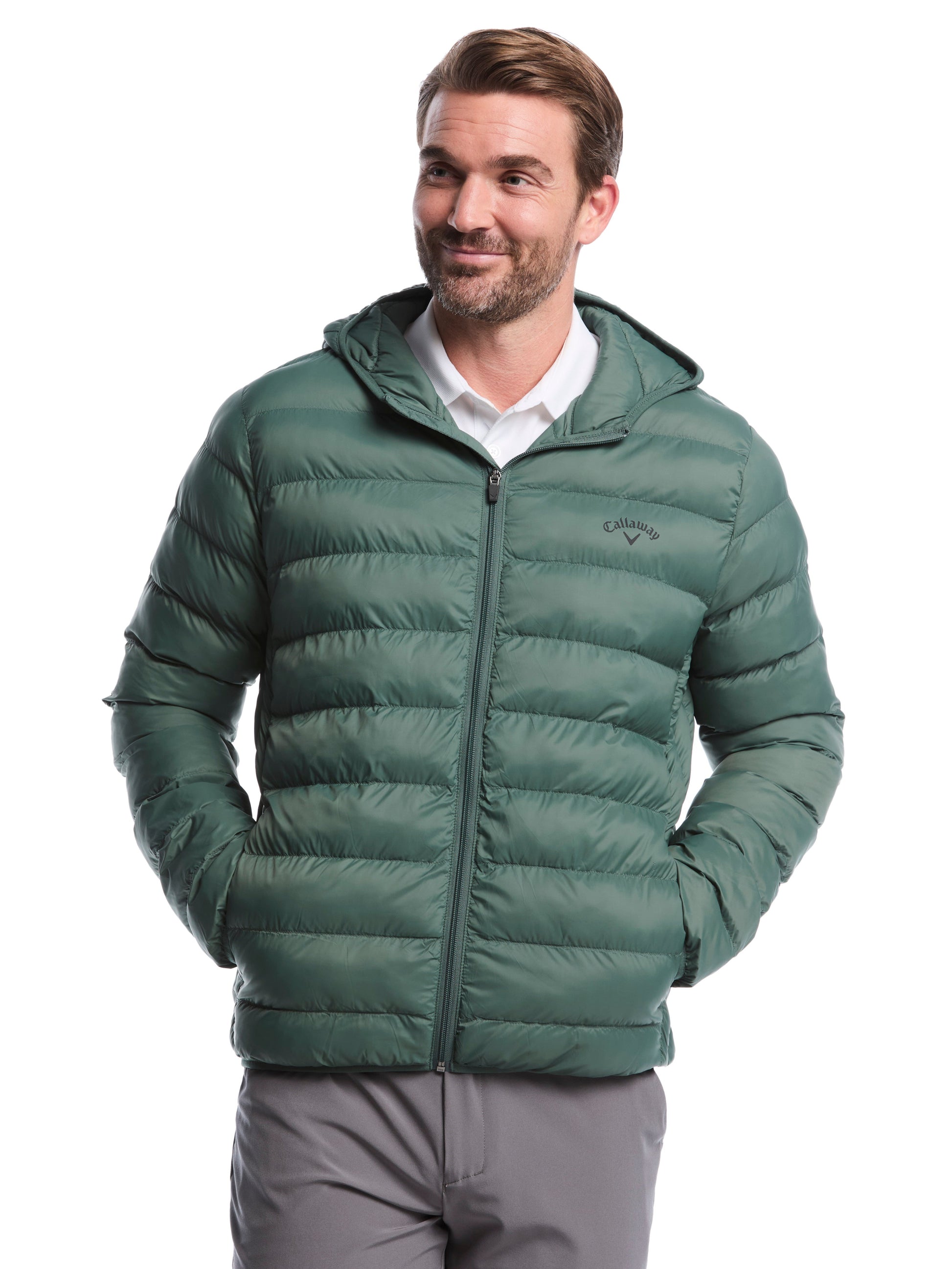 Mens Faux Down Puffer (Caviar) 
