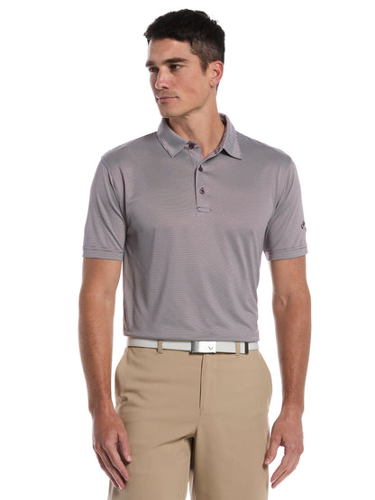 Fine Line Stripe Golf Polo Shirt (Chambray) 