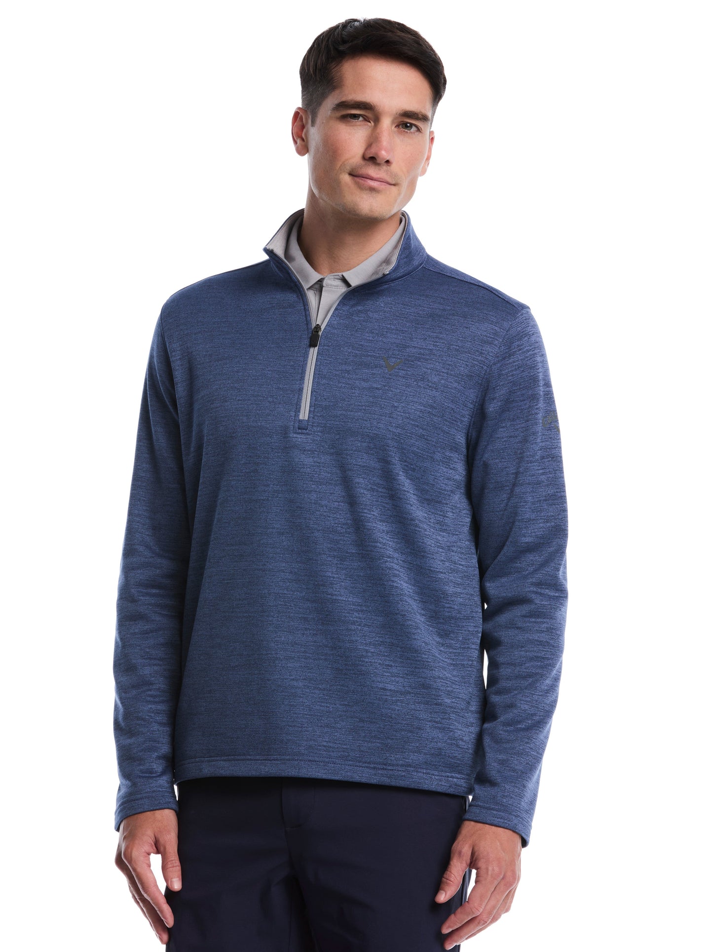 Fleece 1/4 Zip Golf Base Layer (Black Heather) 