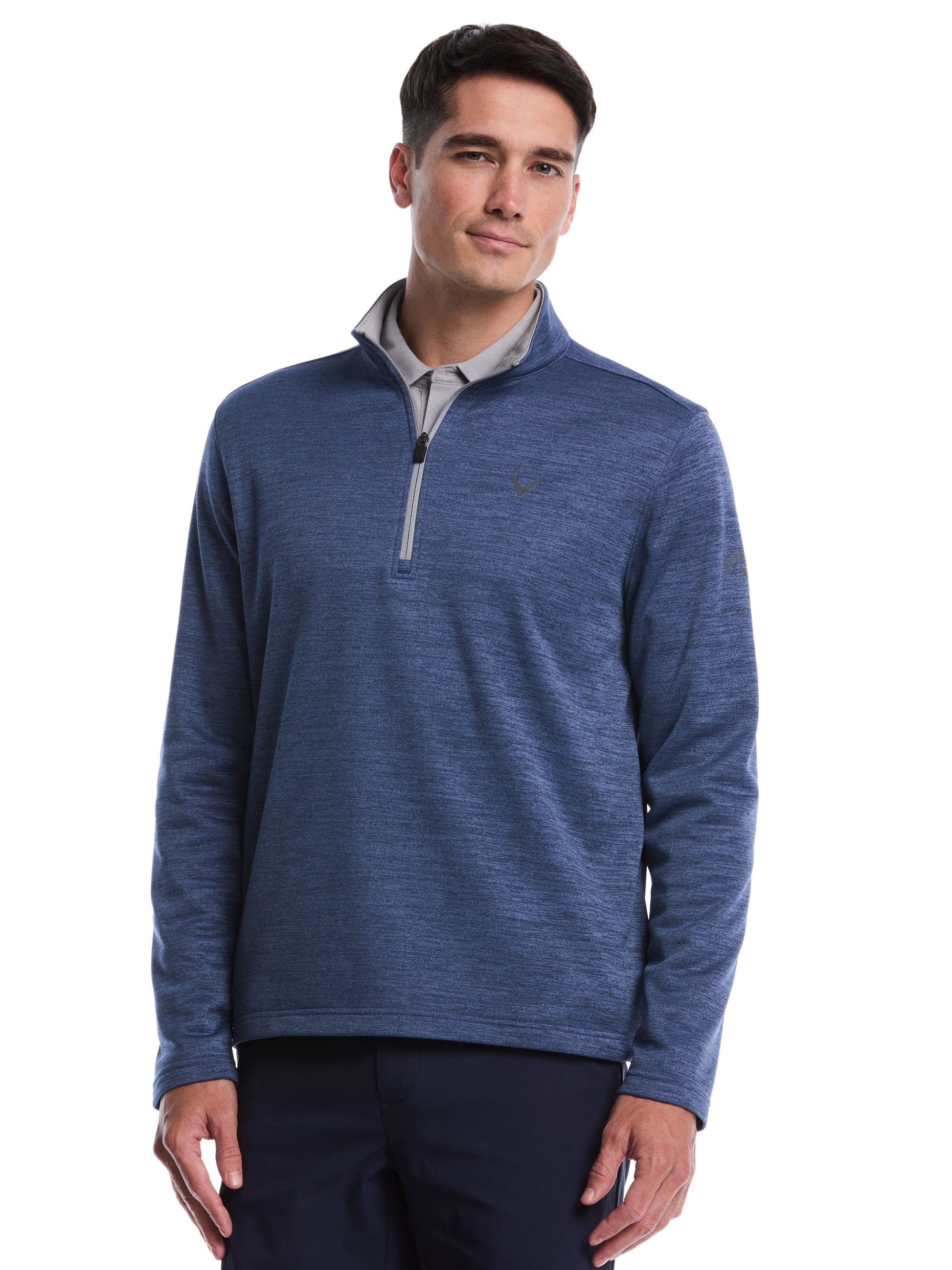 Fleece 1/4 Zip Golf Base Layer (Black Heather) 