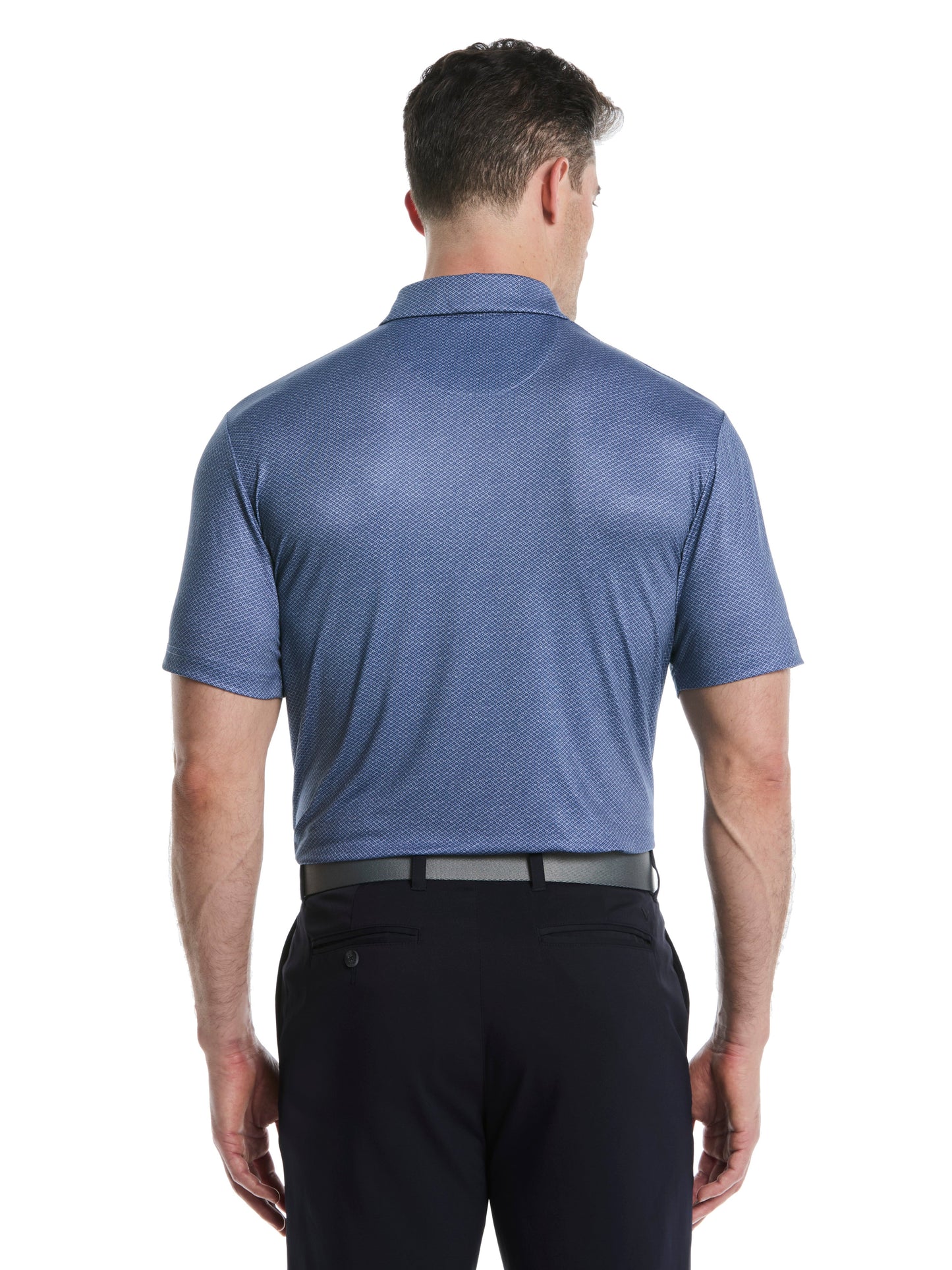 Callaway Mens Heather Geo Print Golf Polo