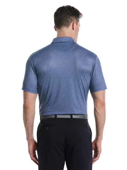 Callaway Mens Heather Geo Print Golf Polo