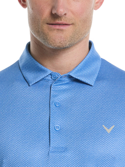 Callaway Mens Heather Geo Print Golf Polo