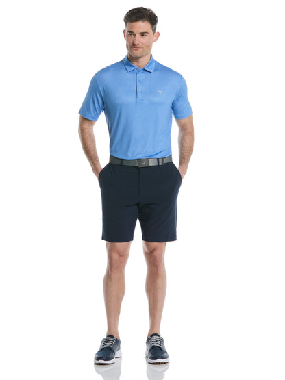 Callaway Mens Heather Geo Print Golf Polo