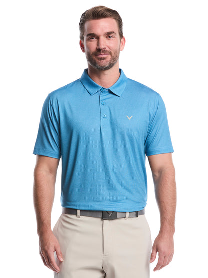 Callaway Mens Heather Geo Print Golf Polo