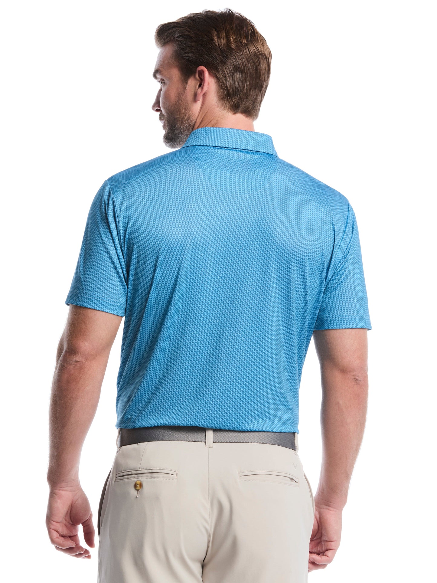 Callaway Mens Heather Geo Print Golf Polo
