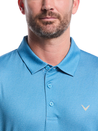 Callaway Mens Heather Geo Print Golf Polo