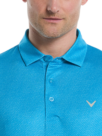 Callaway Mens Heather Geo Print Golf Polo