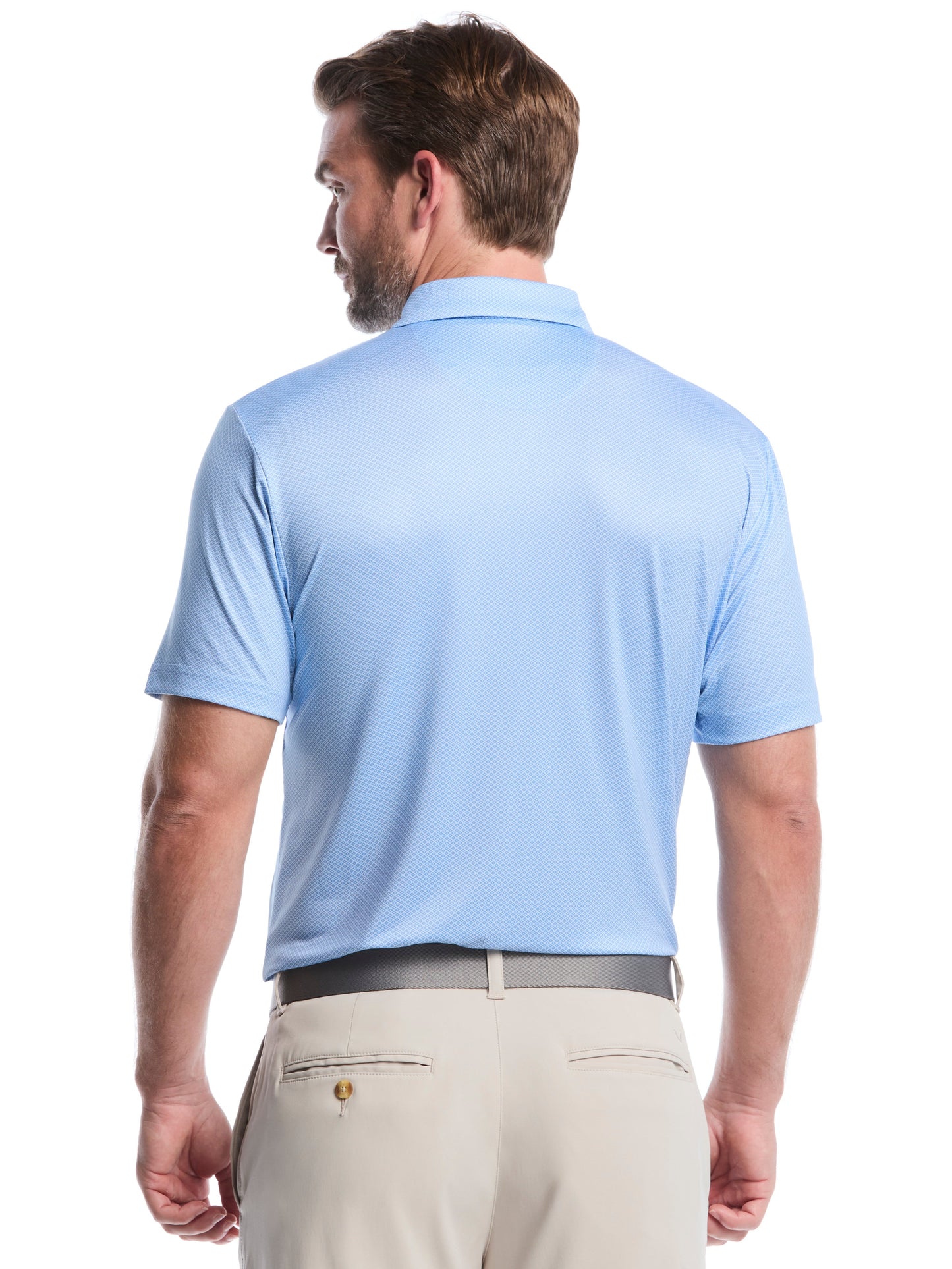 Callaway Mens Heather Geo Print Golf Polo