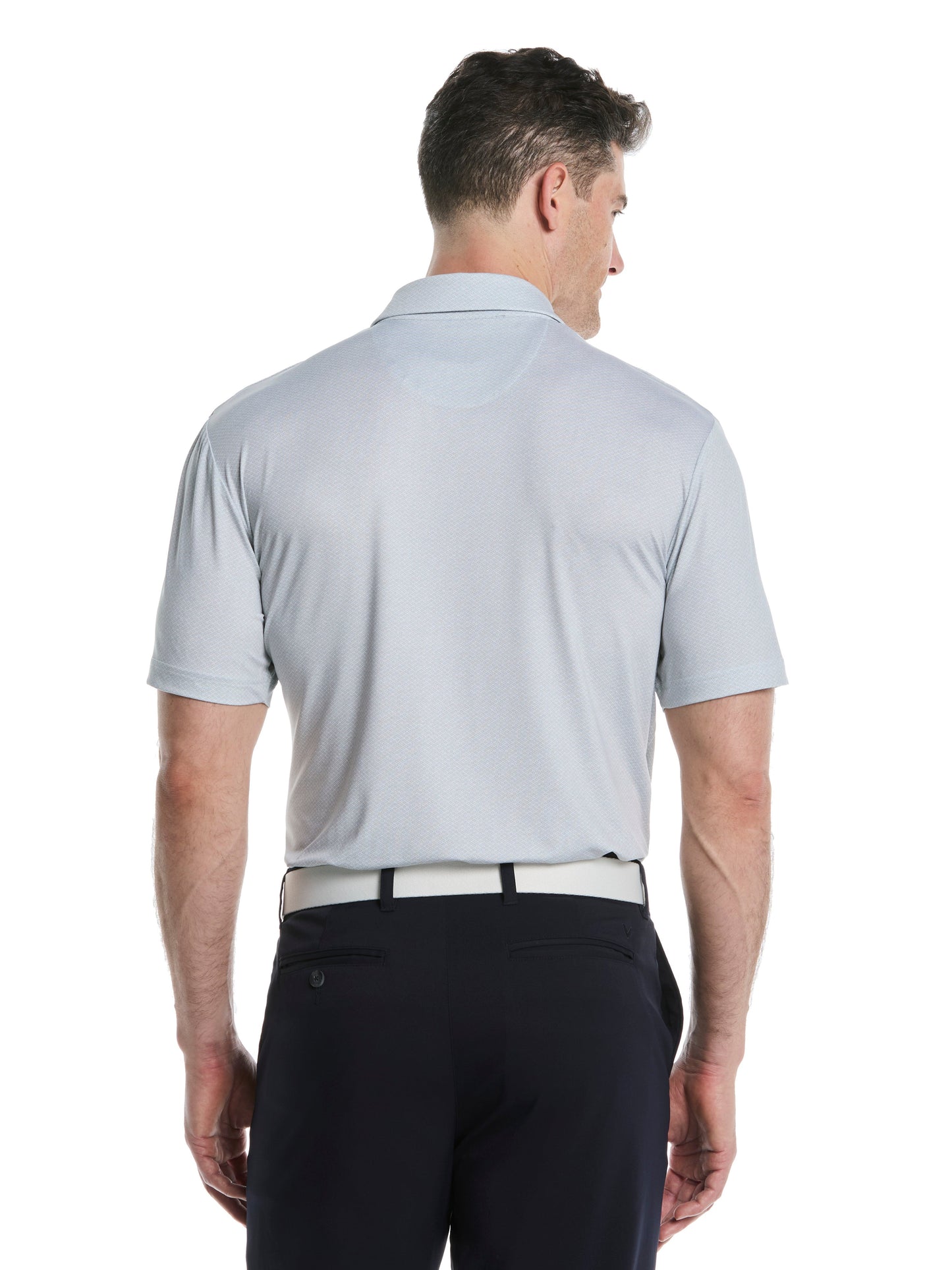 Callaway Mens Heather Geo Print Golf Polo