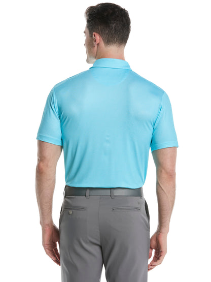 Callaway Mens Heather Geo Print Golf Polo