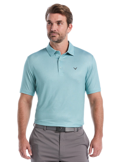 Heather Geo Print Golf Polo (Spiced Coral) 