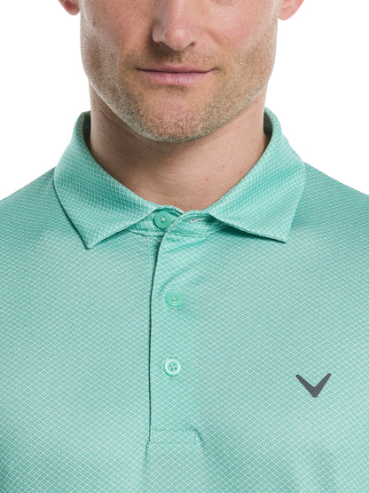 Callaway Mens Heather Geo Print Golf Polo