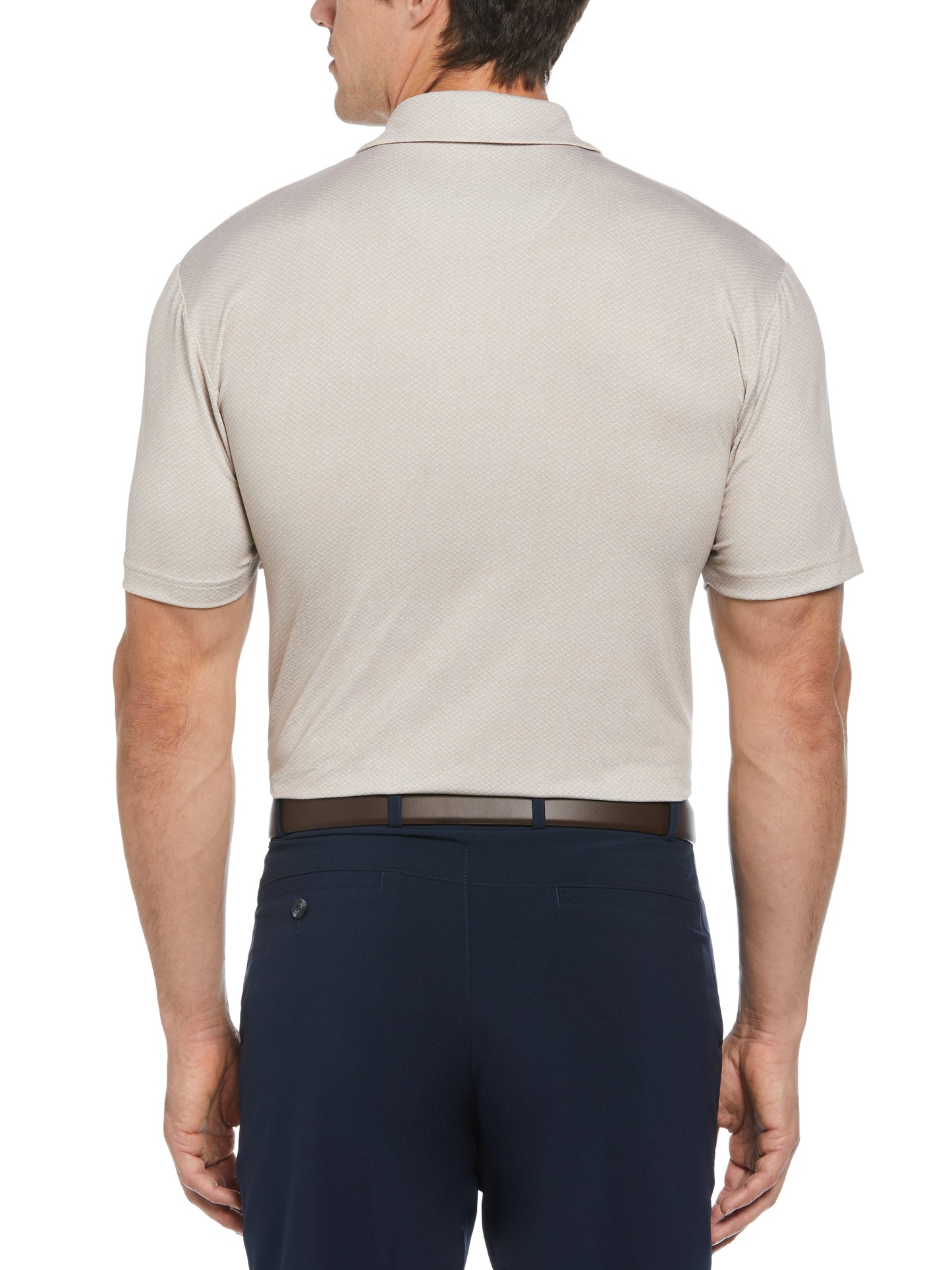 Callaway Mens Heather Geo Print Golf Polo