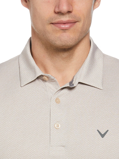 Callaway Mens Heather Geo Print Golf Polo