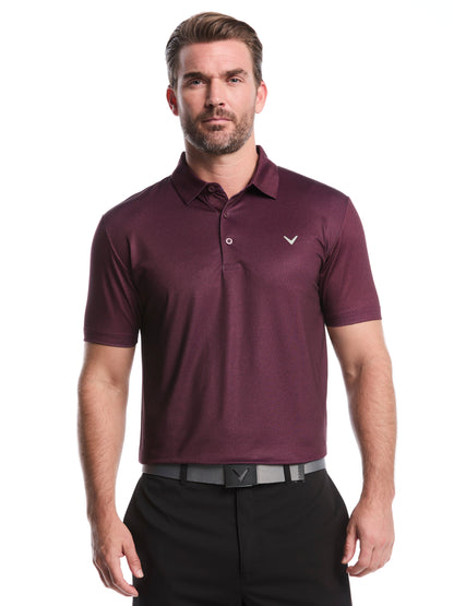 Heather Geo Print Golf Polo (Spiced Coral) 