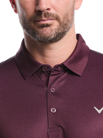 Callaway Mens Heather Geo Print Golf Polo
