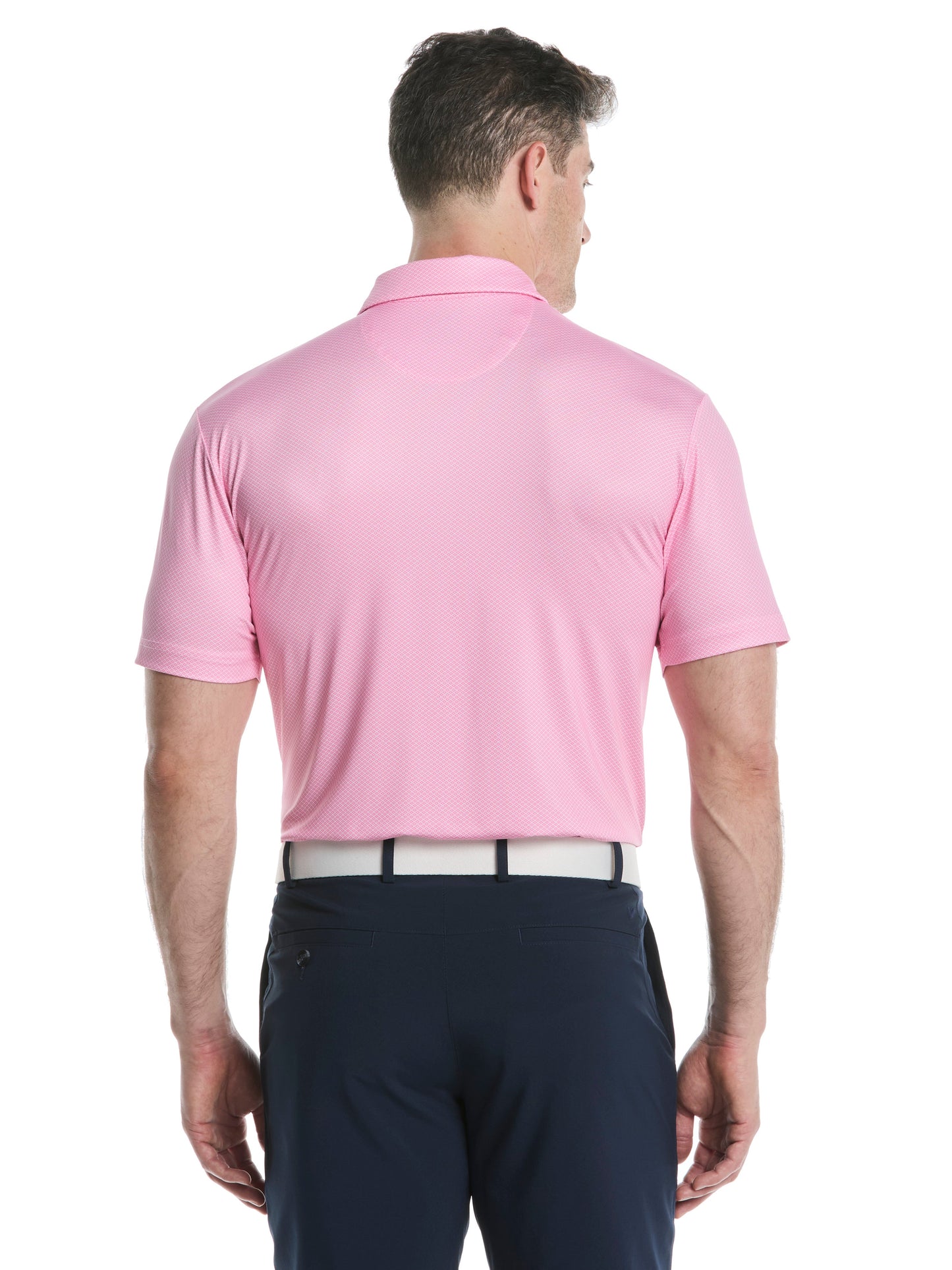 Callaway Mens Heather Geo Print Golf Polo