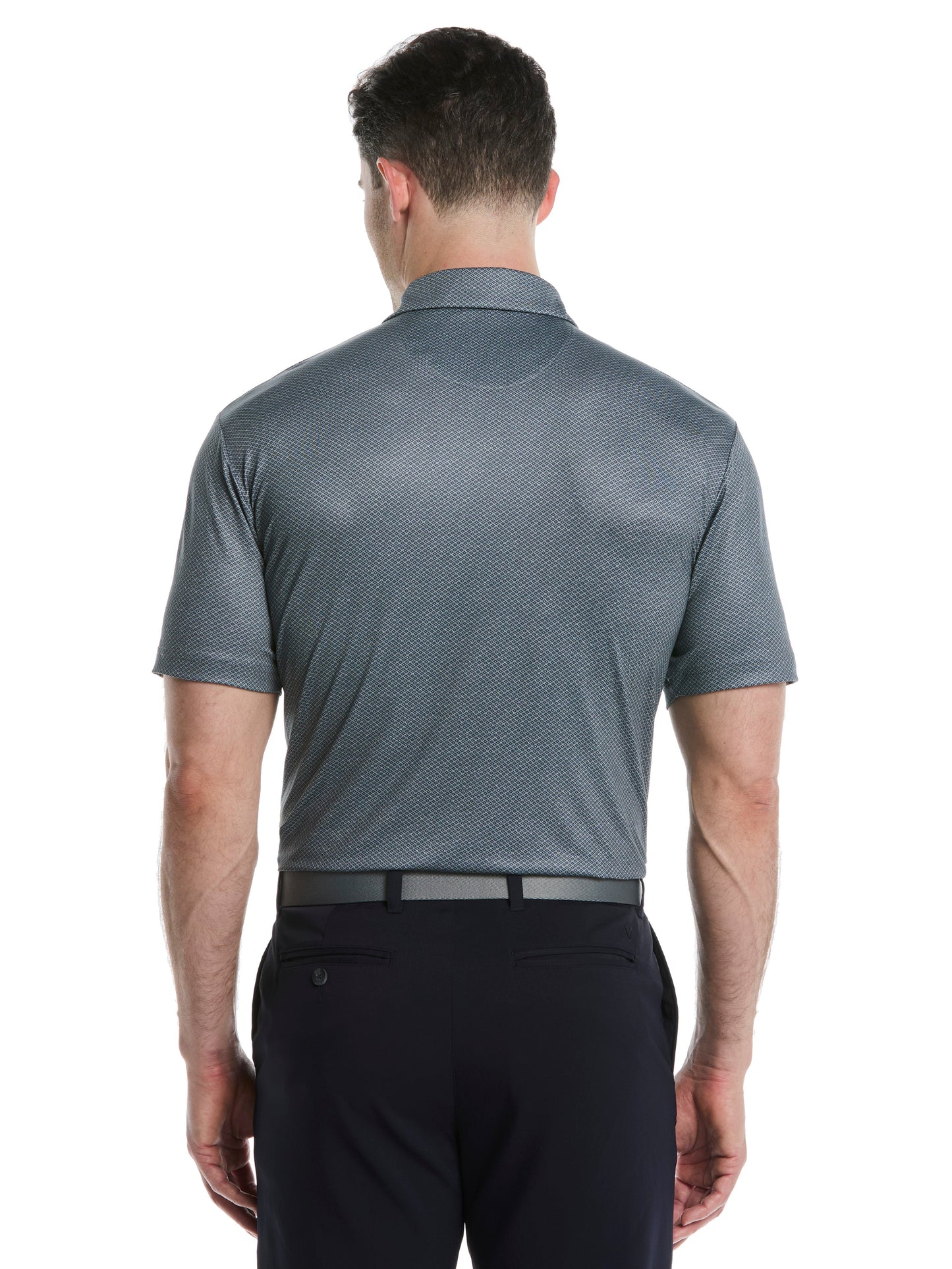 Callaway Mens Heather Geo Print Golf Polo