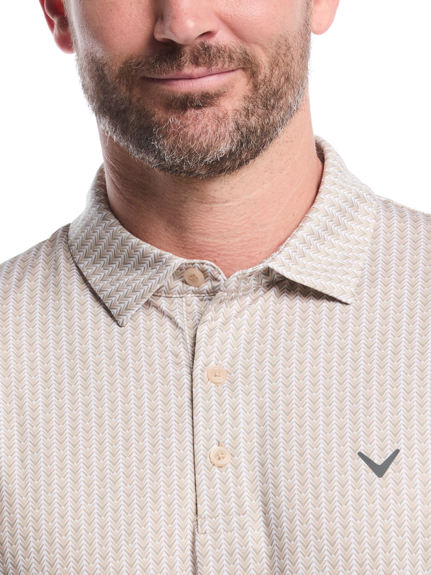 Callaway Mens Herringbone Print Polo