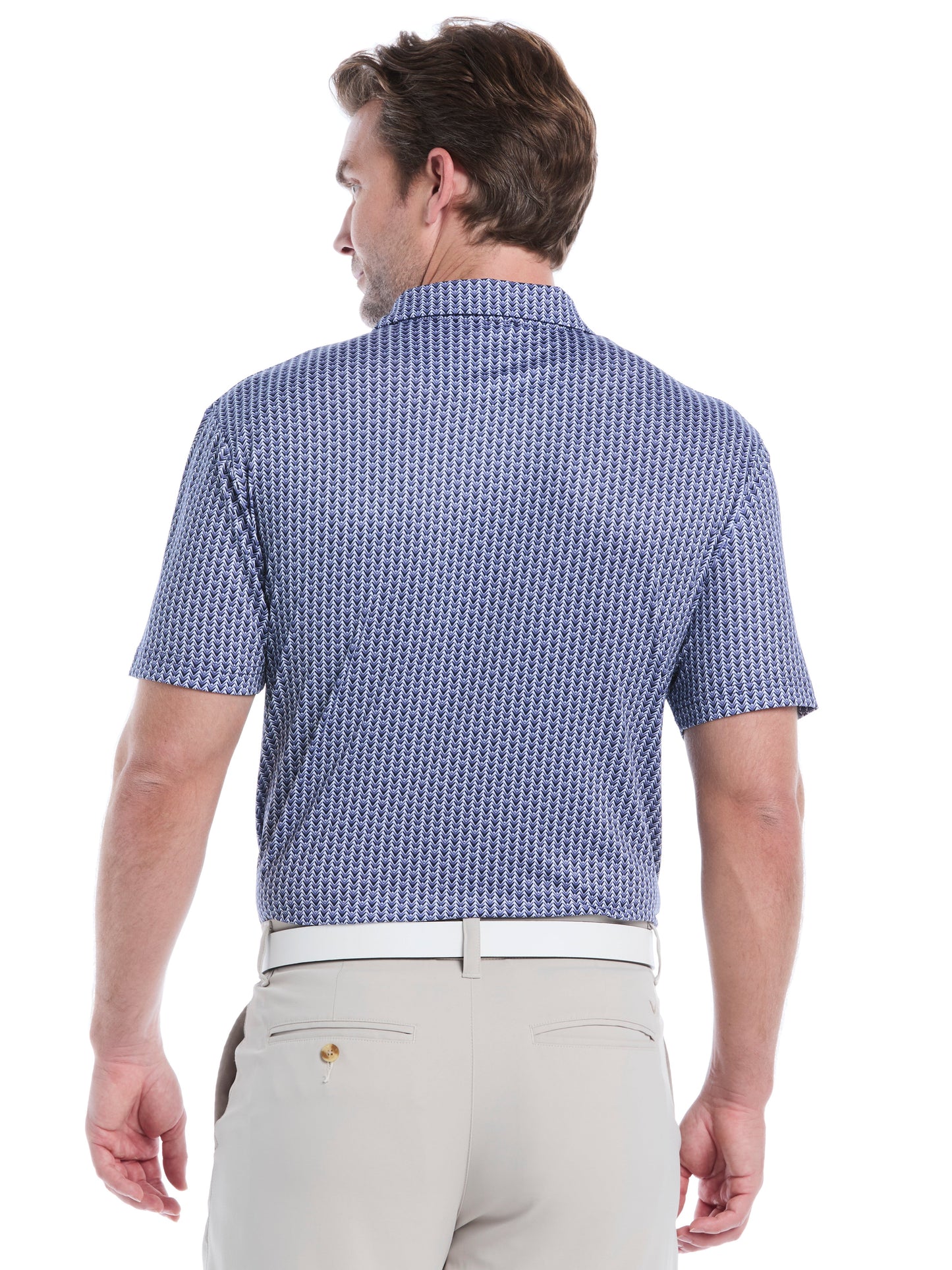 Callaway Mens Herringbone Print Polo