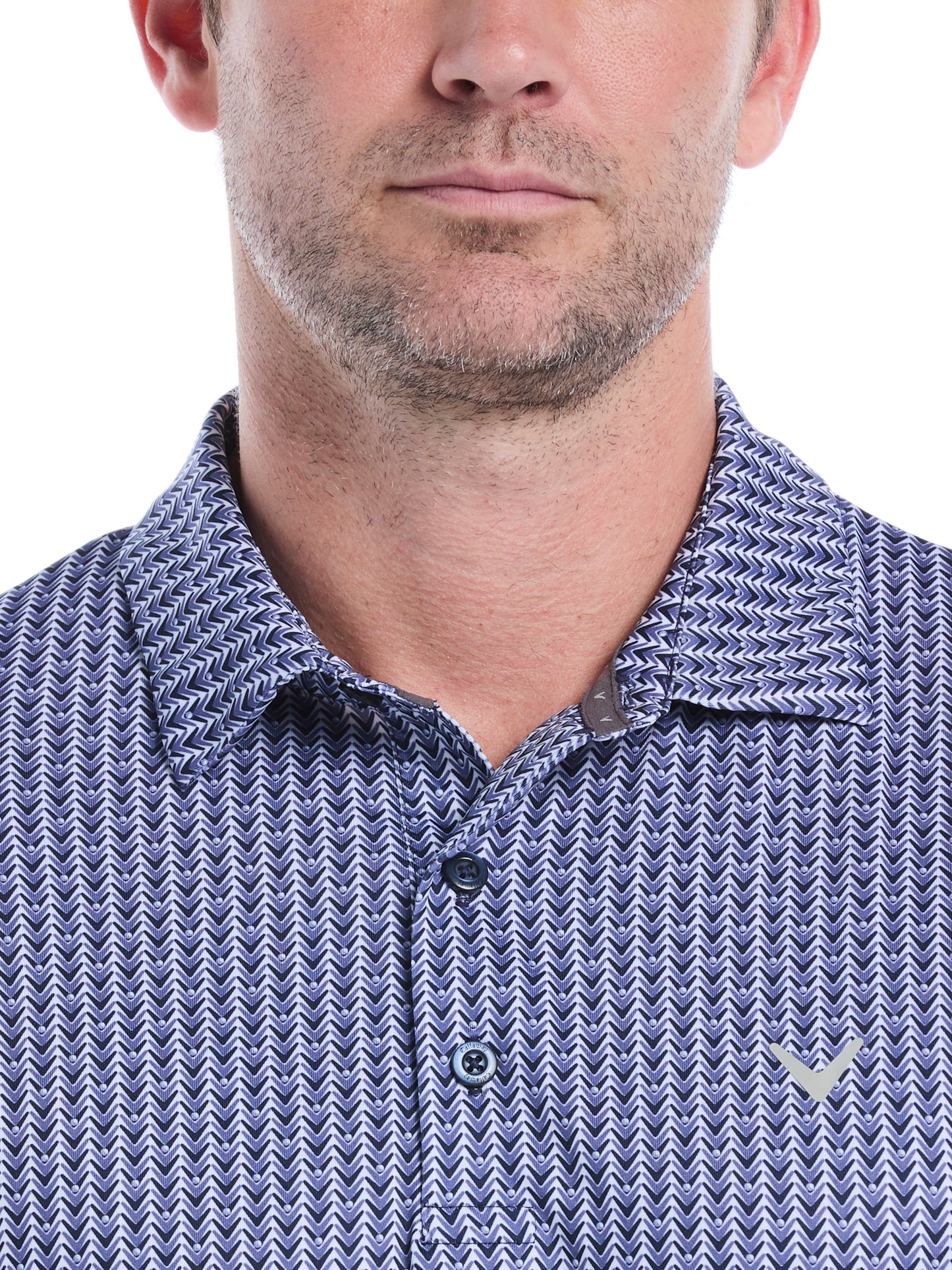 Callaway Mens Herringbone Print Polo
