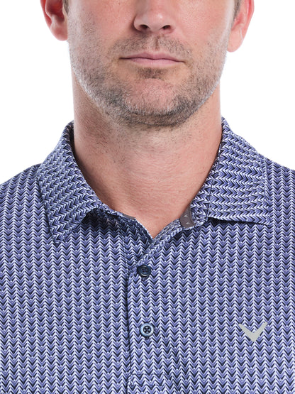 Callaway Mens Herringbone Print Polo