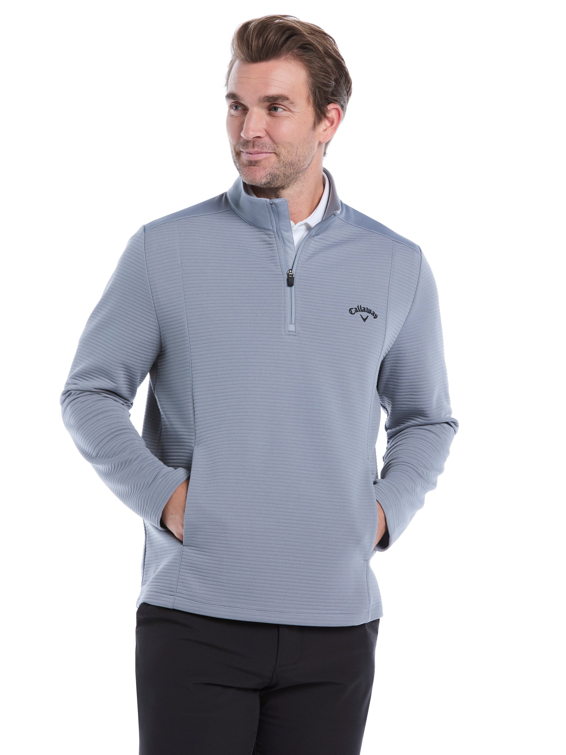 Ottoman Quarter Zip Golf Base Layer (Caviar) 