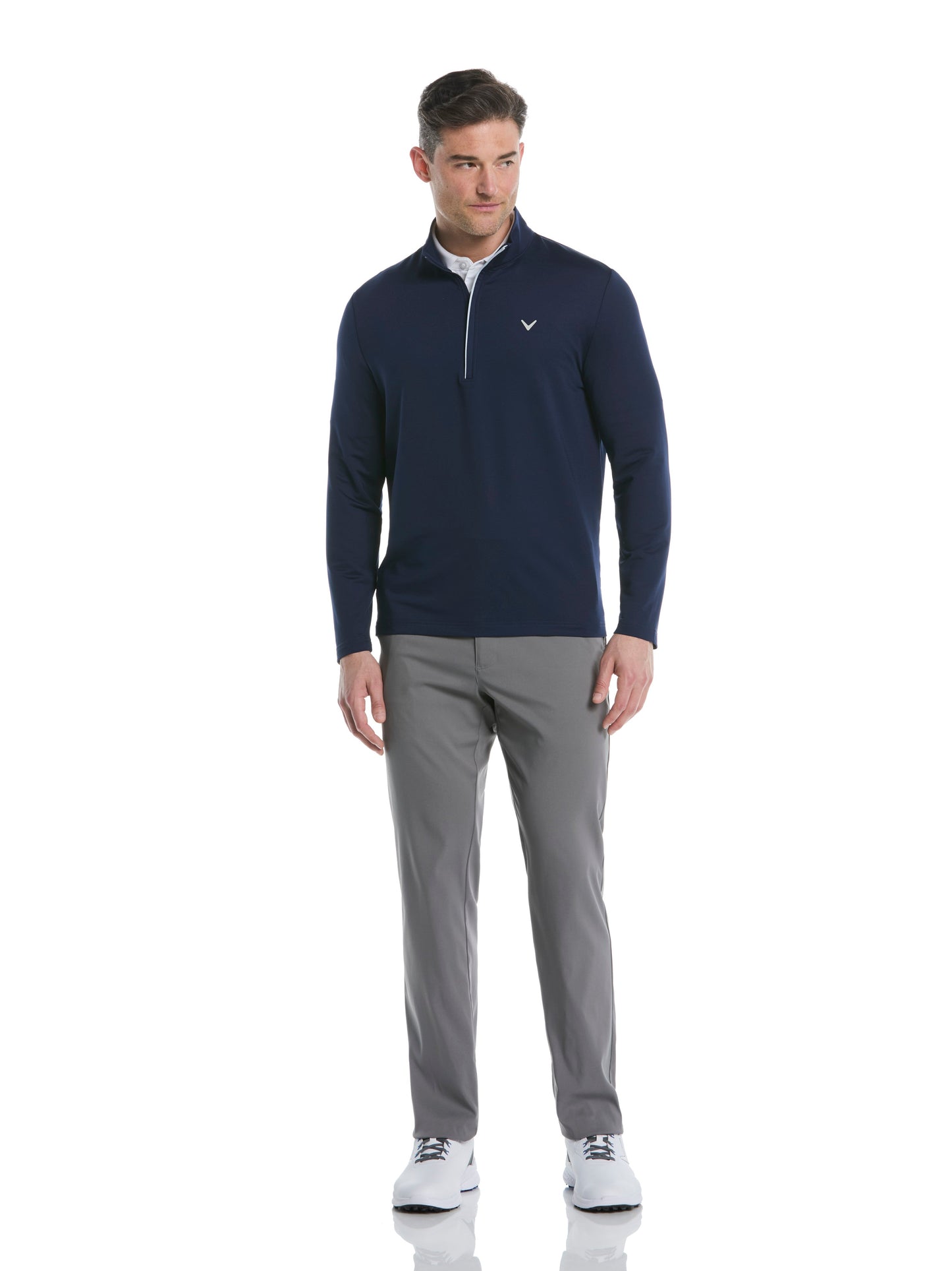 Callaway Mens Solid Sun Quarter Zip Pullover