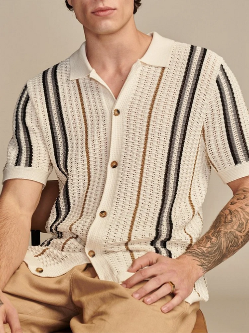 CABANA KNIT BUTTON-UP