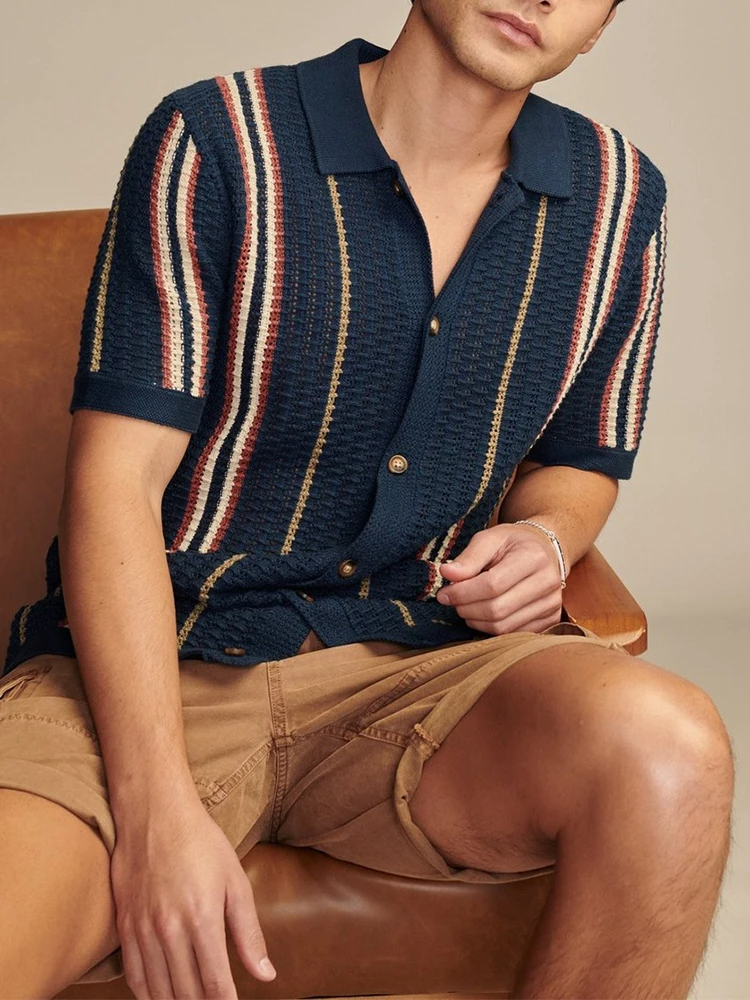 CABANA KNIT BUTTON-UP